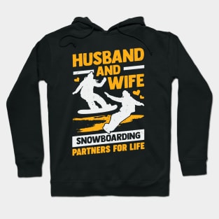 Husband And Wife Snowboarding Partners For Life Hoodie